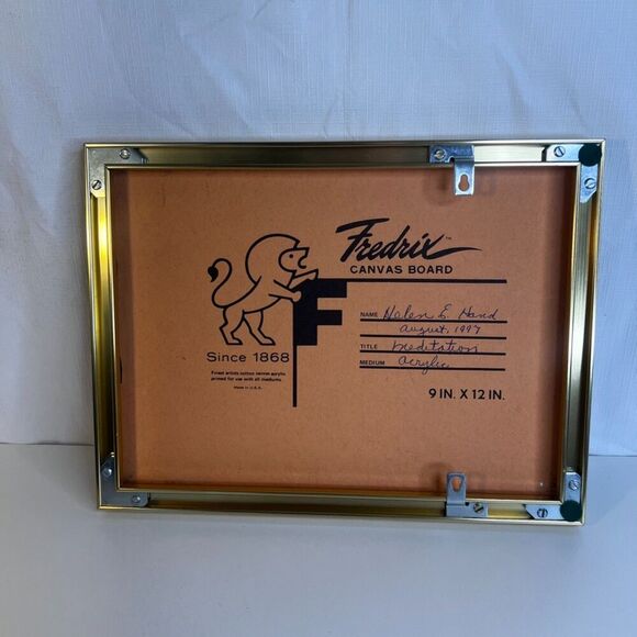 Hand Painted Framed Painting Figure in Praise Meditation Impressionistic HELENE - Picture 5 of 11